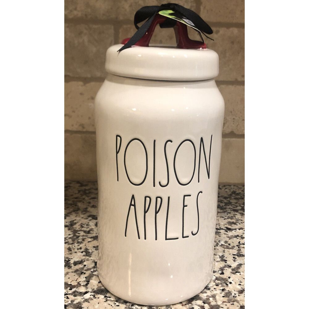 RAE DUNN Disney Villains LL "POISON APPLES" Double Sided Evil Queen 10" Canister